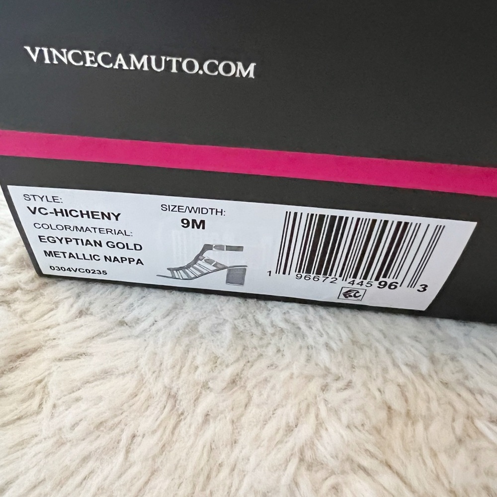 NWB Sz 9 Vince Camuto Gold Heels - Picture 5 of 6